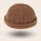 Bonnet docker Effet Laine marron, texture bouclette, vue de face