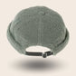 Bonnet docker Effet Laine vert sauge, vue de dos avec sangle réglable