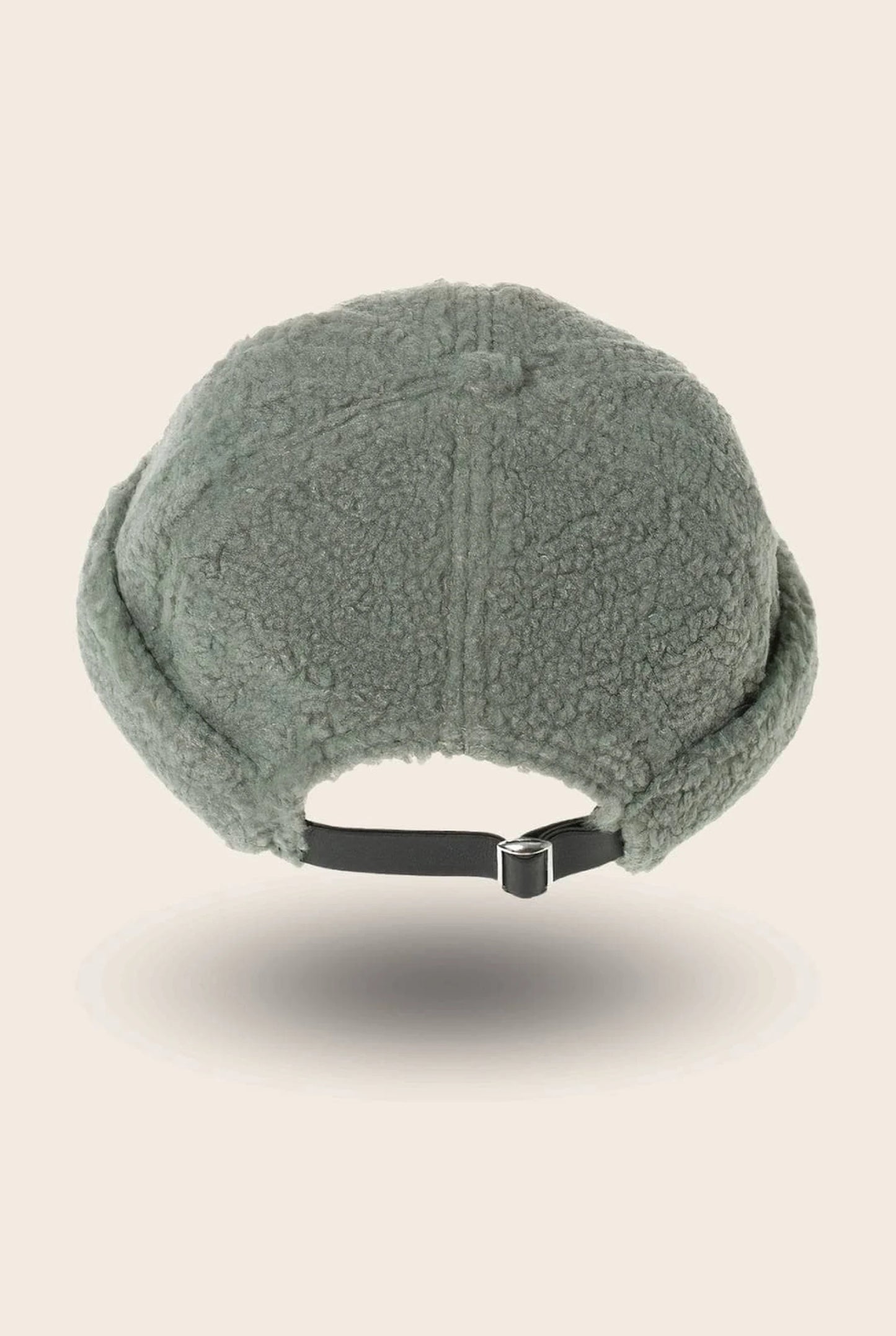 Bonnet docker Effet Laine vert sauge, vue de dos avec sangle réglable