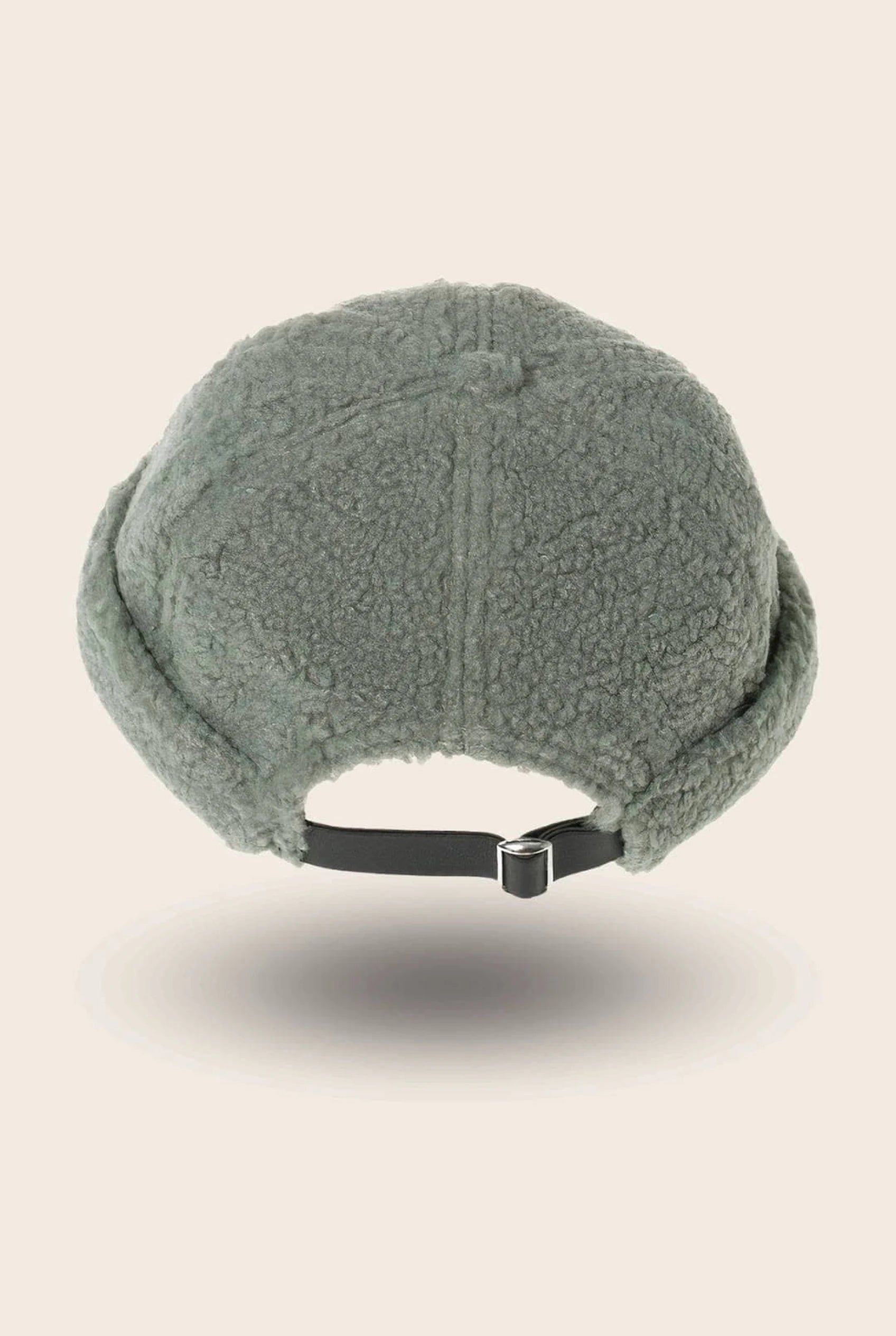 Bonnet docker Effet Laine vert sauge, vue de dos avec sangle réglable