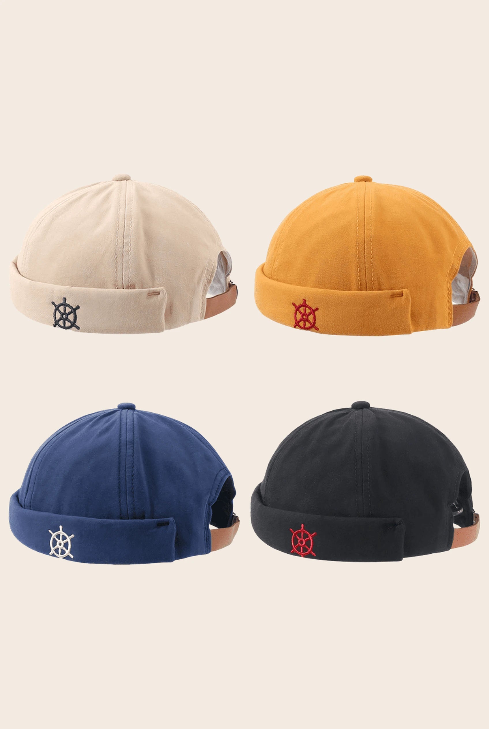Les 4 coloris du bonnet docker Marin, vue de dos