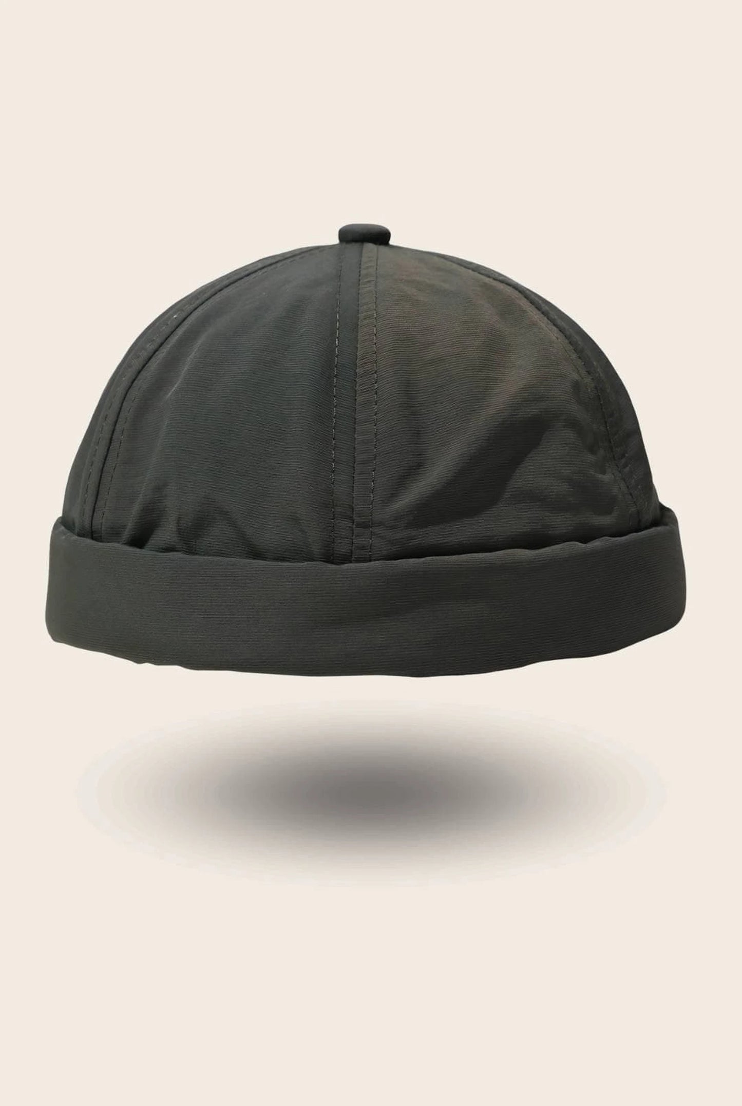 Bonnet docker Nylon kaki, vue de face