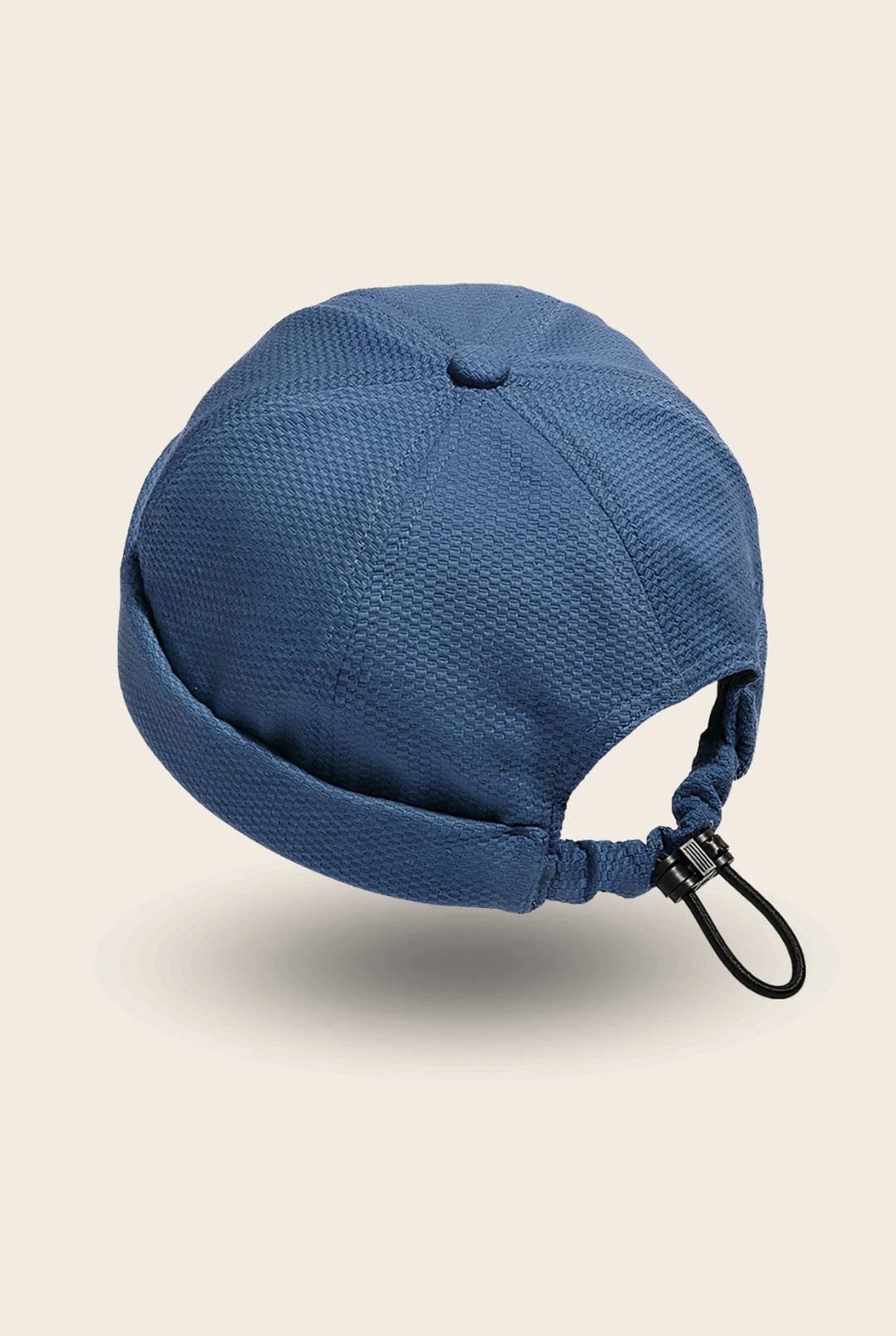 Bonnet docker Original en Coton bleu marine, vue de dos avec cordon de serrage