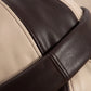 Gros plan sur la matière du bonnet docker Rétro noir & camel