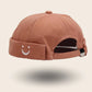 Bonnet docker Smiley terracotta avec patch smiley brodé, vue de dos