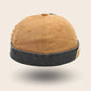 Bonnet docker streetwear camel effet vieilli, vue de face