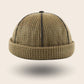 Bonnet docker Tricot kaki en maille tricotée, vue de face