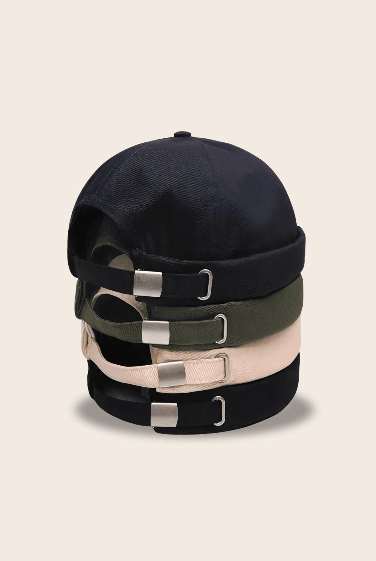 Bonnets docker uni empilés en plusieurs coloris
