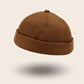 Bonnet docker uni marron caramel, vue de profil