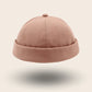 Bonnet docker uni rose poudré, vue de profil