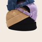 Bonnets docker Velours Côtelé empilés en 4 coloris : marine, lilas, camel et noir