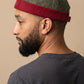 Bonnet docker Vintage porté par un homme, vue de dos sur la fermeture