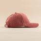 Casquette velour côtelé terracotta, vue de profil