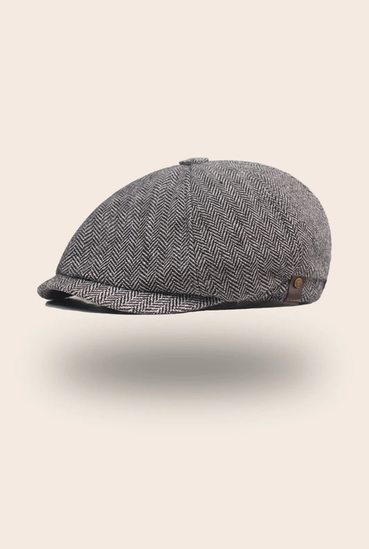 Casquette gavroche chevrons gris clair