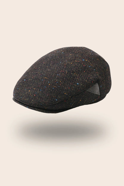 Casquette plate café chiné