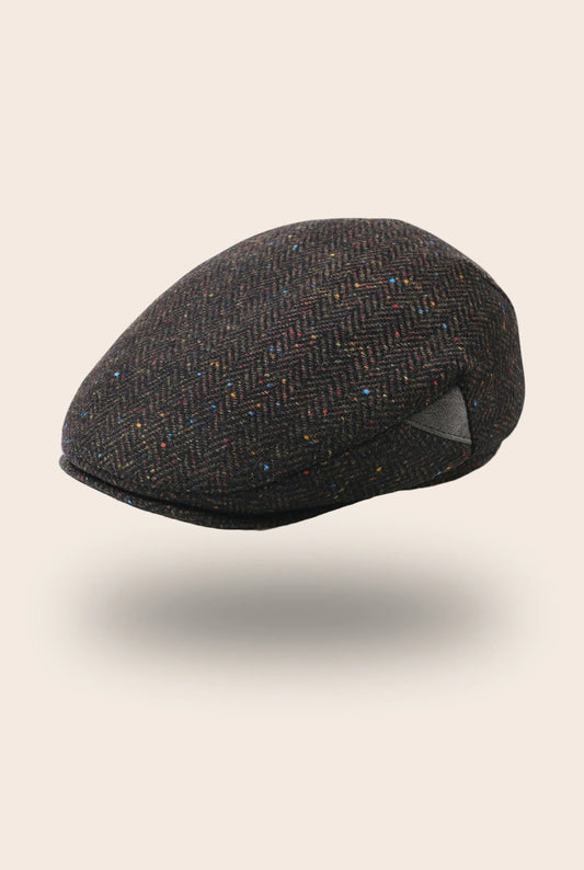 Casquette plate café chiné