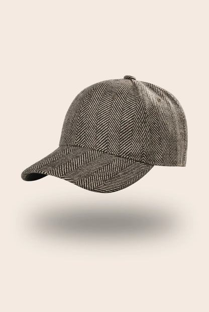 Casquette tweed café chevron