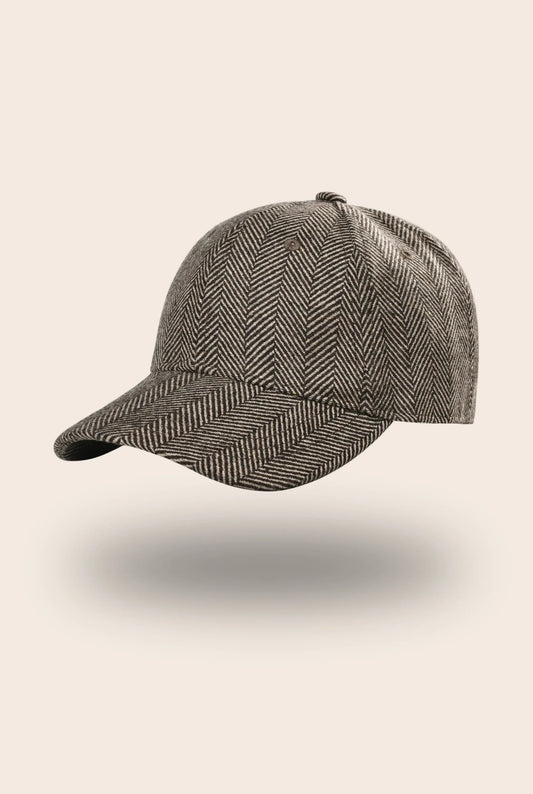 Casquette tweed café chevron