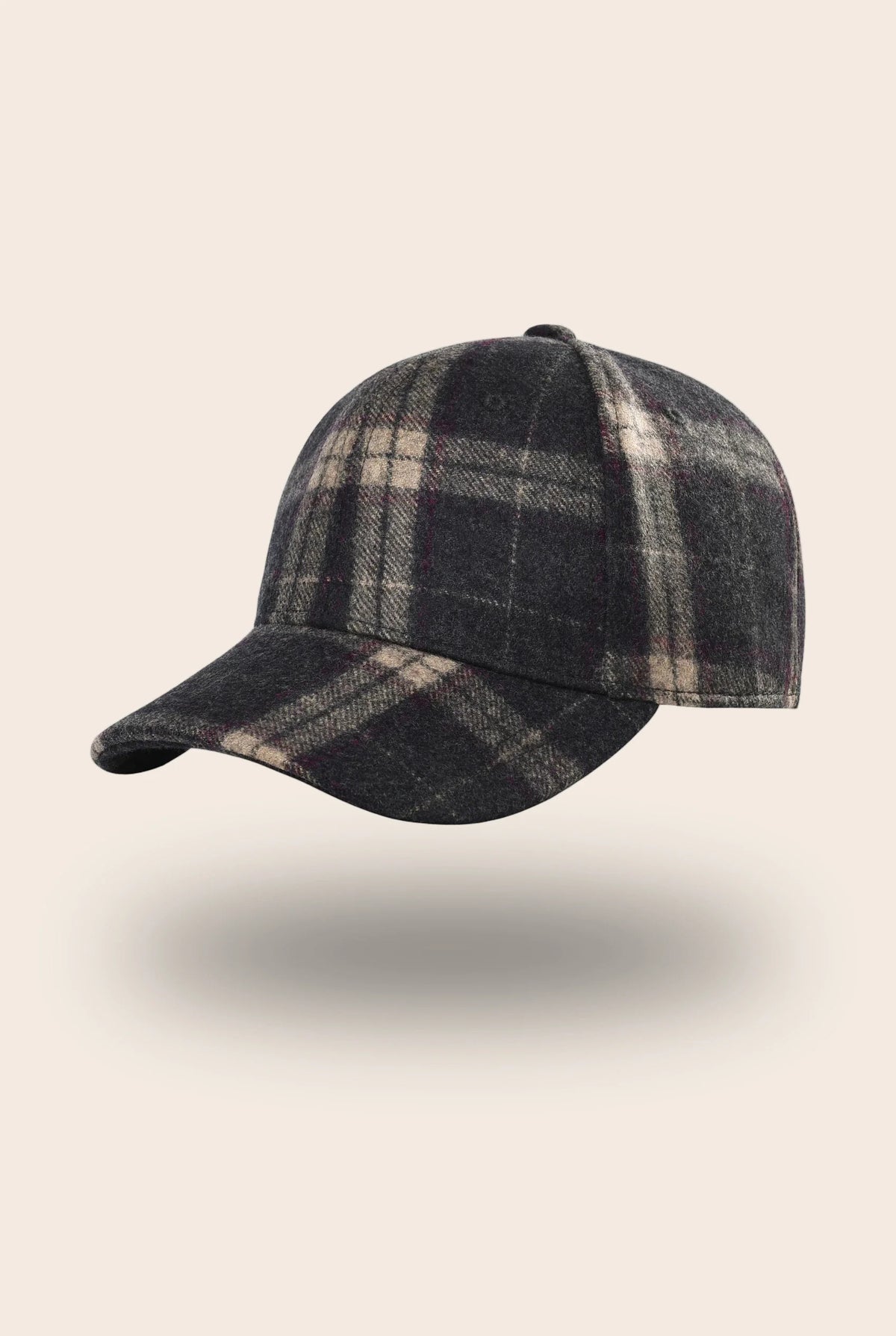 Casquette tweed gris à carreaux