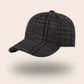Casquette tweed noir à carreaux