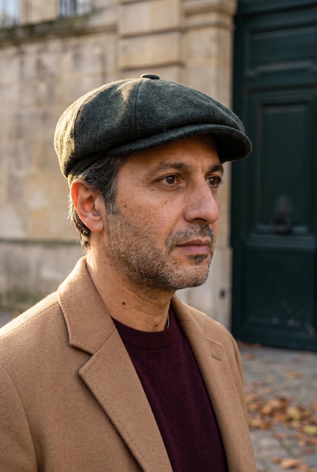 Casquette gavroche homme portée - extérieur