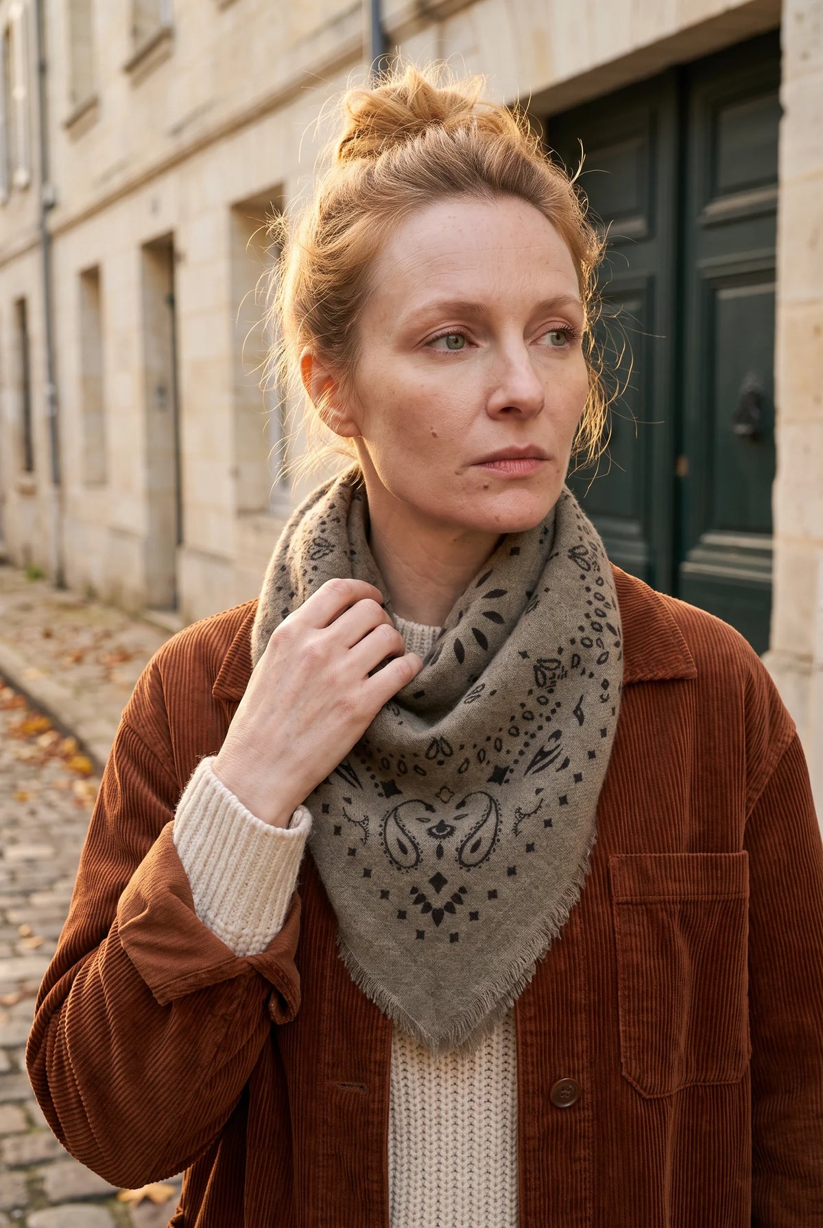 Écharpe femme portée - extérieur