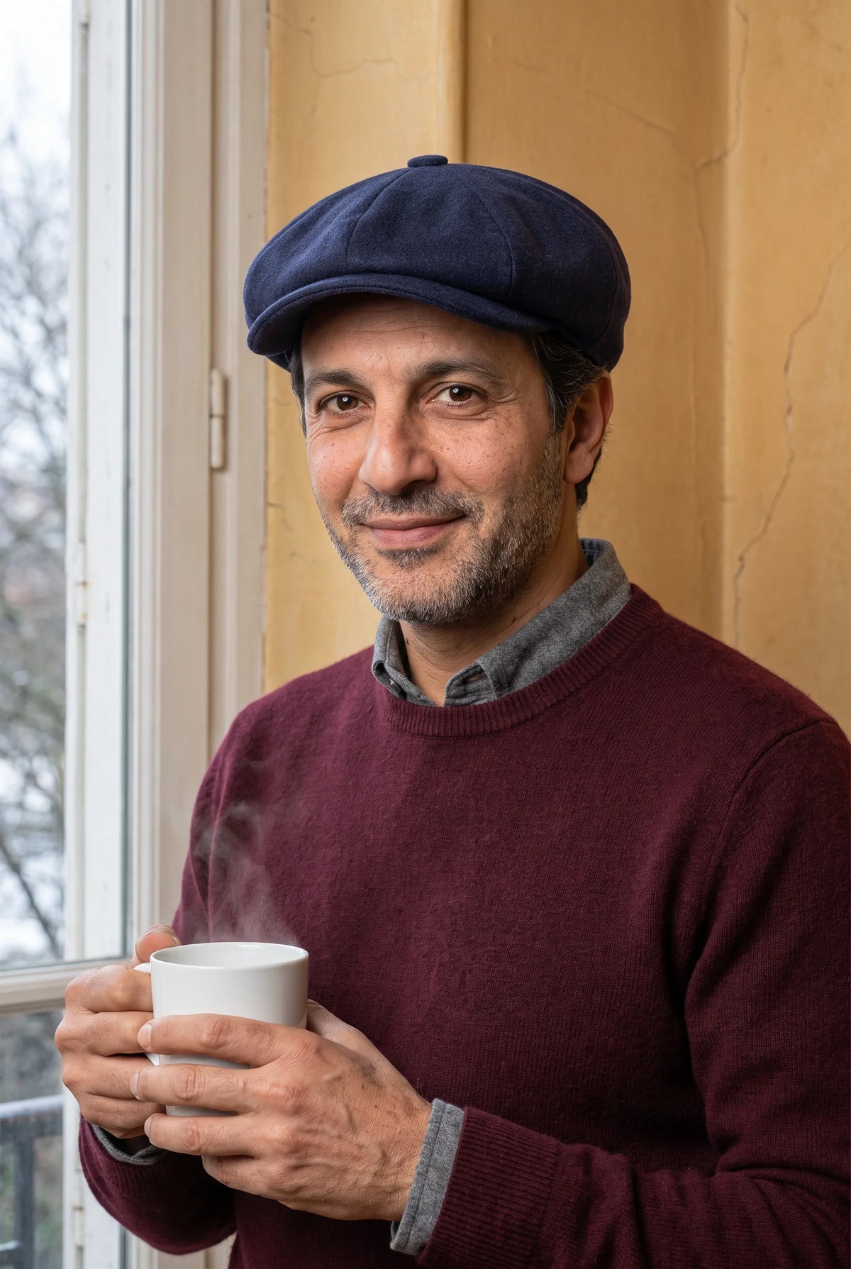 Casquette gavroche homme portée - intérieur
