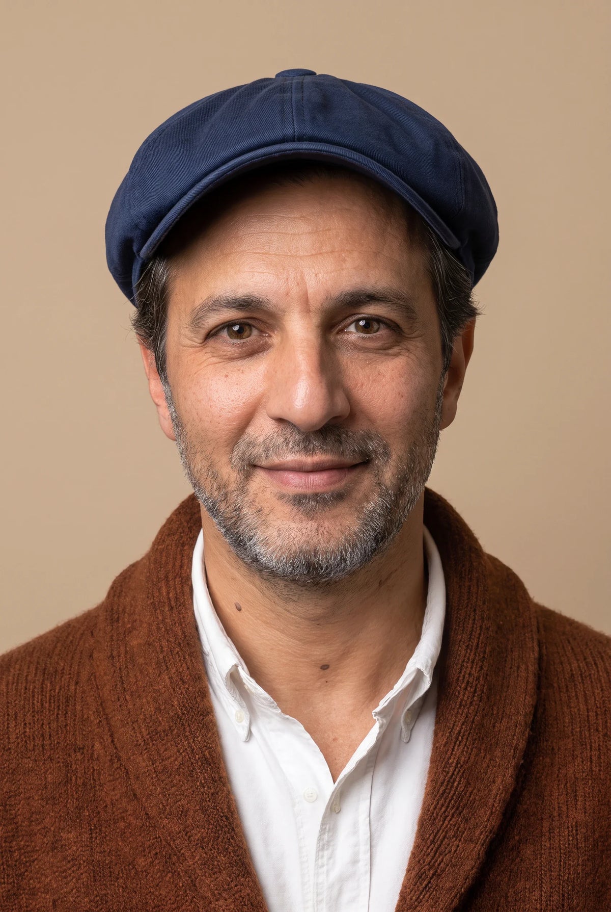 Casquette gavroche coton portée - photo studio